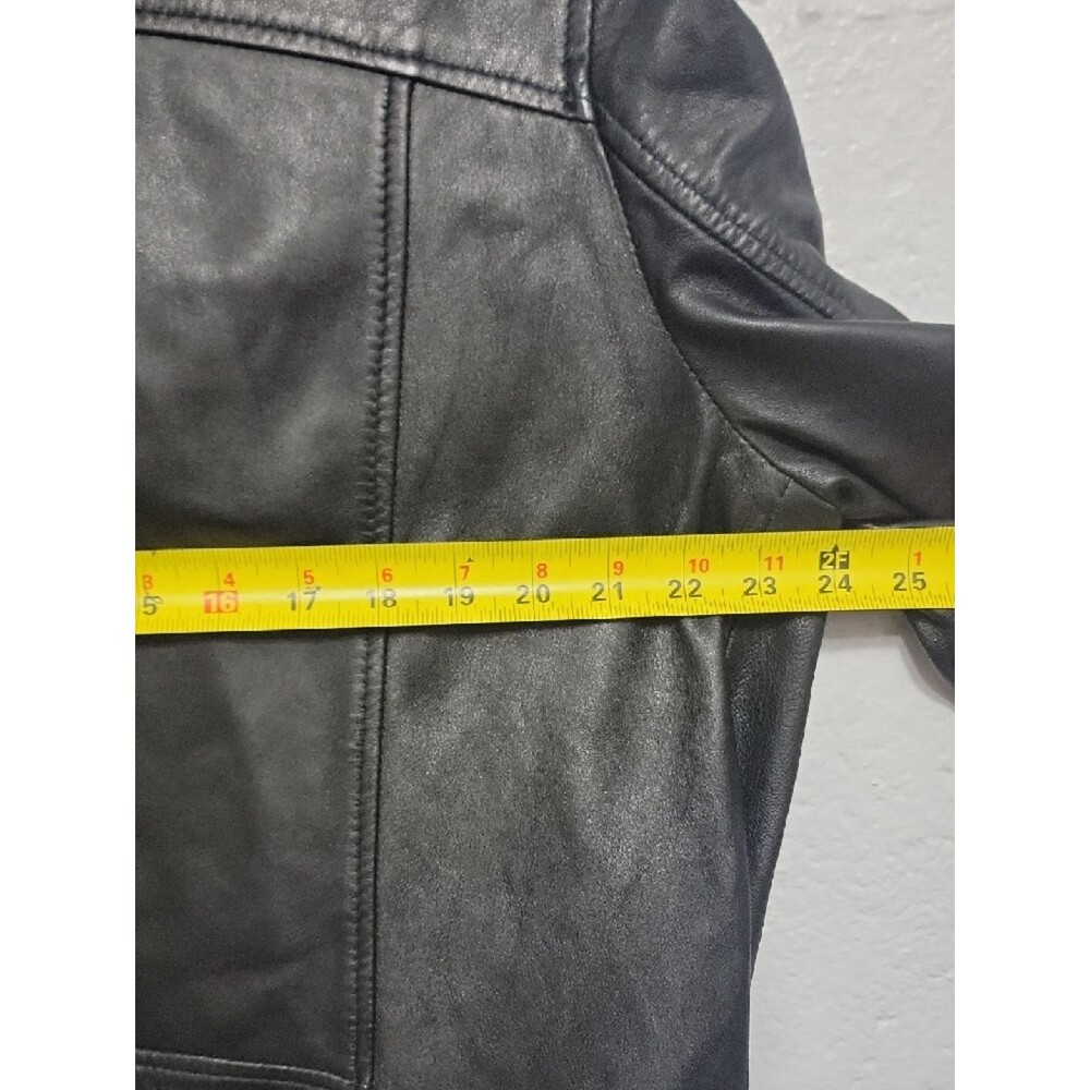 Zara Bikercore Super Soft Genuine Black Leather Biker Jacket with Zip Details - Picture 12 of 16